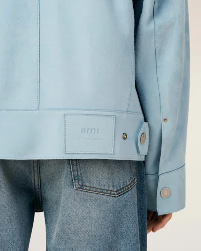 Ami Alexandre Mattiussi Ami Paris Men Suede Giacca Pelle In Blue
