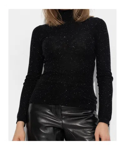 Fabiana Filippi Turtleneck Long Sleeve Sweater In Black