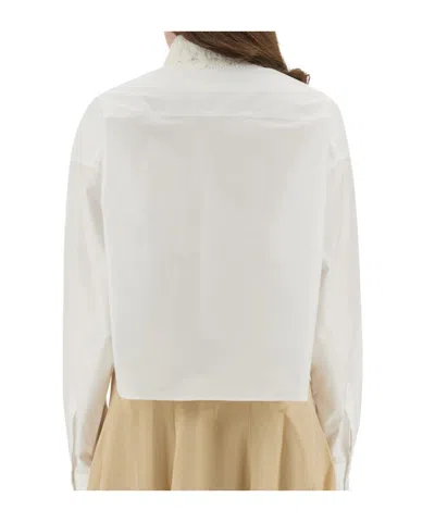 Fabiana Filippi Printed Slub Linen Shirt In White