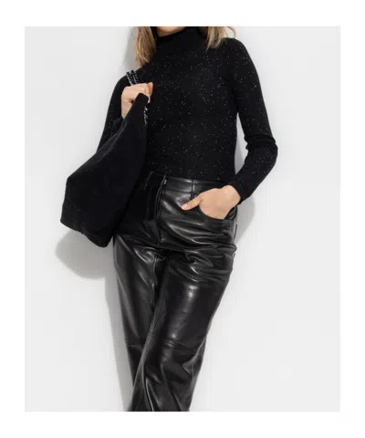 Fabiana Filippi Turtleneck Long Sleeve Sweater In Black
