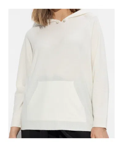 Fabiana Filippi Long-sleeved Hooded Sweatshirt In White