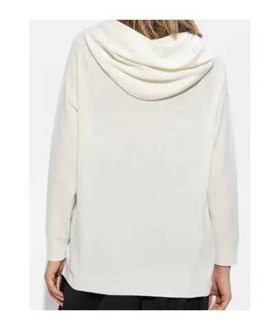 Fabiana Filippi Long-sleeved Hooded Sweatshirt In White
