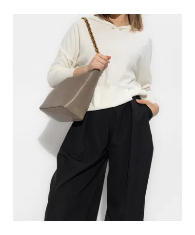 Fabiana Filippi Long-sleeved Hooded Sweatshirt In White