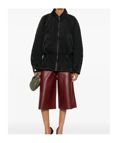Haikure Zip-front Denim Jacket In Black