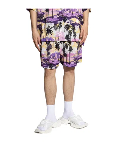 Balenciaga Printed Shorts In Multi