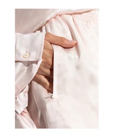 Balenciaga Shorts With Monogram In Pink