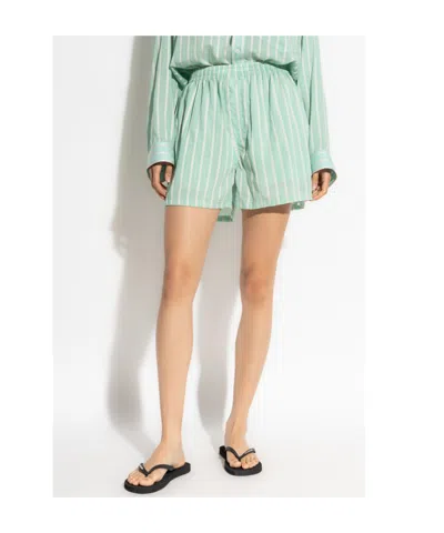 Balenciaga Striped Pattern Shorts In Green