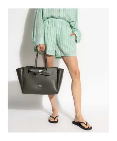 Balenciaga Striped Pattern Shorts In Green