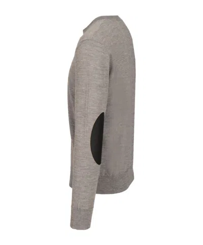 Mm6 Maison Margiela Crewneck Sweater With Patches Knitwear Grey In Gray