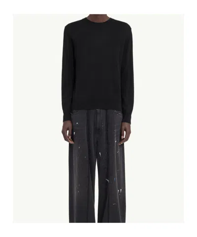 Mm6 Maison Margiela Elbow Patch Crewneck In Black