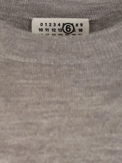 Mm6 Maison Margiela Crewneck Sweater With Patches Knitwear Grey In Gray