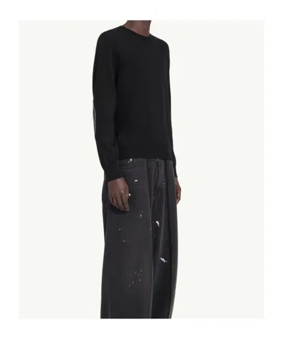 Mm6 Maison Margiela Elbow Patch Crewneck In Black