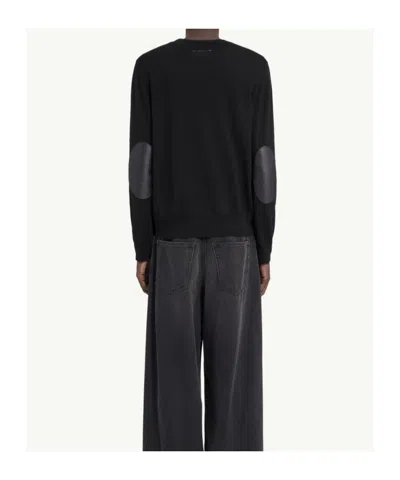 Mm6 Maison Margiela Elbow Patch Crewneck In Black