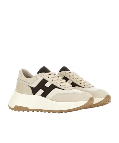Hogan Hi-fi Suede And Nappa Leather Sneakers Shoes In Multi