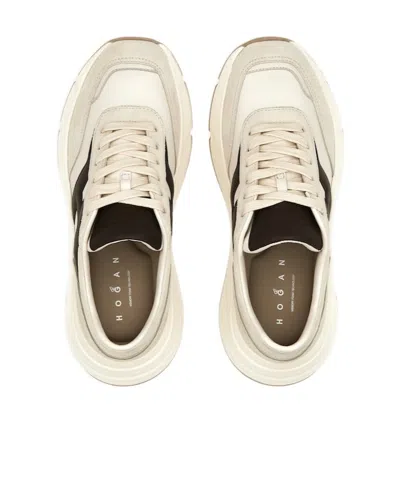 Hogan Hi-fi Suede And Nappa Leather Sneakers Shoes In Multi