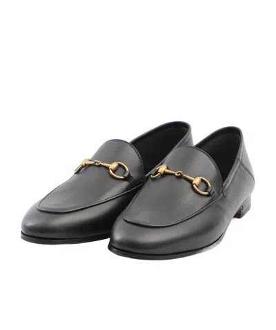 Gucci Black Brixton Horsebit Leather Loafers In Black