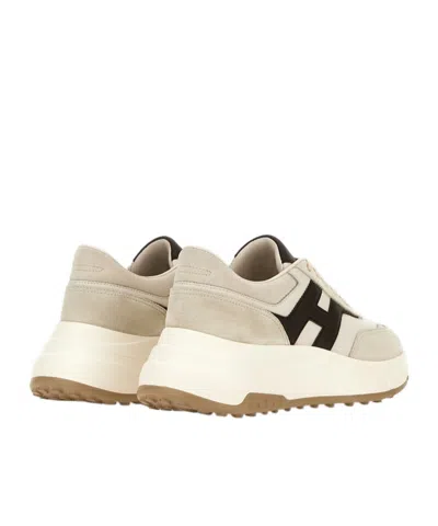 Hogan Hi-fi Suede And Nappa Leather Sneakers Shoes In Multi