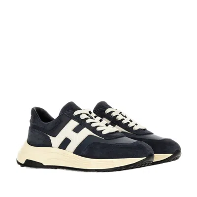 Hogan Hyperlight Lace-up Sneakers With Technical Fabric Inserts In Neutral