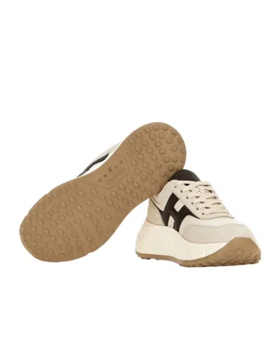 Hogan Hi-fi Suede And Nappa Leather Sneakers Shoes In Multi