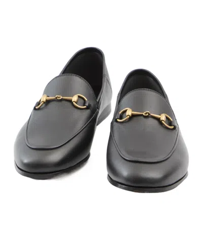 Gucci Black Brixton Horsebit Leather Loafers In Black