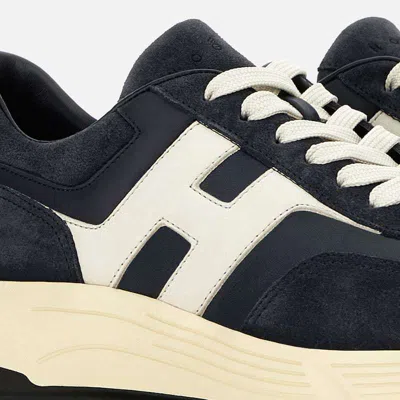Hogan Hyperlight Lace-up Sneakers With Technical Fabric Inserts In Neutral