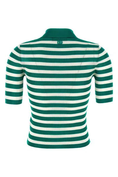 Dolce & Gabbana Striped Ribbed Polo Shirt
