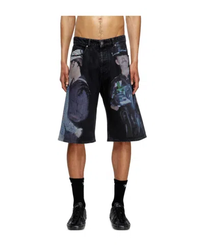 Diesel X Tom Of Finland Foundation Cotton Shorts In Black