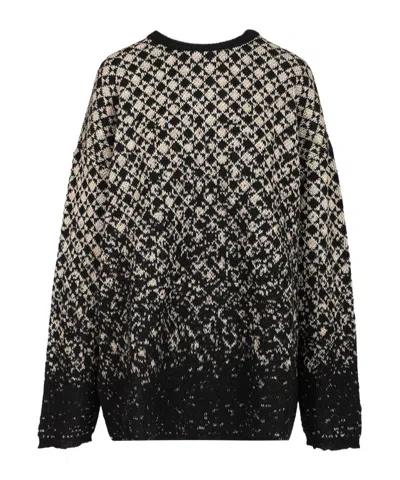 Mm6 Maison Margiela Checkered Pattern Crew Neck Knitwear In Multi