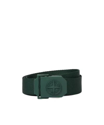 Stone Island Belt With Box Buckle And Compass Logo