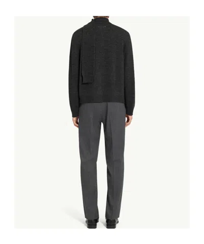 Mm6 Maison Margiela Mm6 By Maison Margiela Button-up Wool Cardigan With Shawl Collar In Black