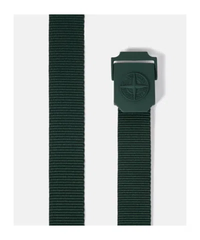 Stone Island Belt With Box Buckle And Compass Logo