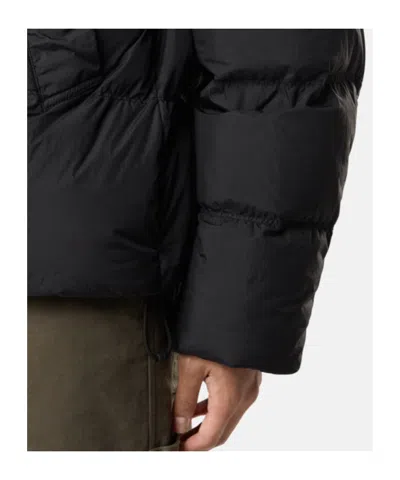 Stone Island Crinkle Reps Ny Puffer Jacket With High Collar In Black