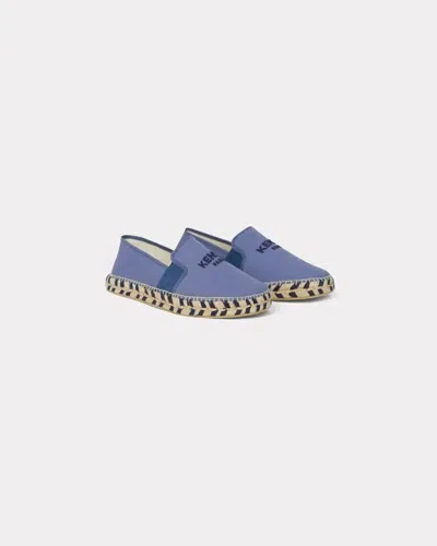 Kenzo Embroidered-logo Cotton Espadrilles In Blue