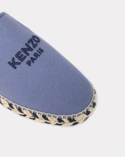 Kenzo Embroidered-logo Cotton Espadrilles In Blue