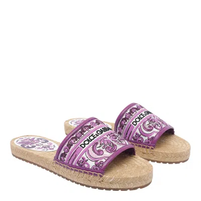Dolce & Gabbana Maiolica-print Espadrilles In Purple