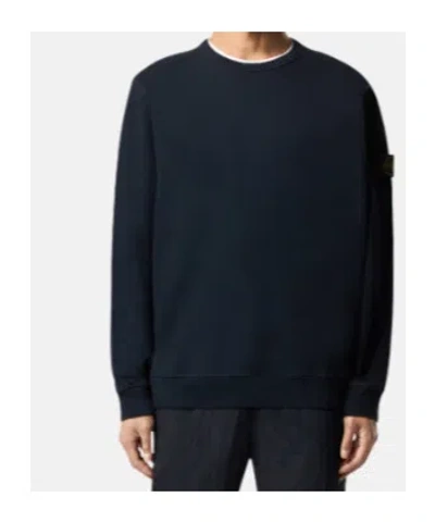 Stone Island Regular-fit Crewneck Sweatshirt With Rilbbed Inserts In Black