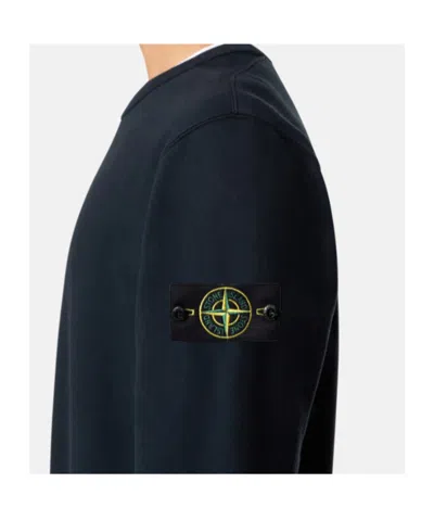 Stone Island Regular-fit Crewneck Sweatshirt With Rilbbed Inserts In Black