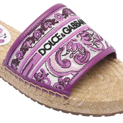 Dolce & Gabbana Maiolica-print Espadrilles In Purple