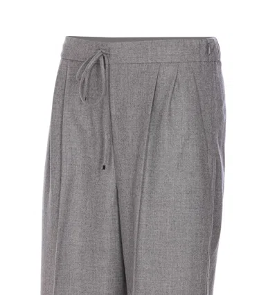 Max Mara Drawstring Casual Pants In Gray