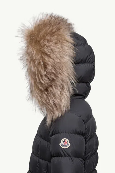 Moncler Boedette Hooded Shearling-trimmed Down Jacket In Black