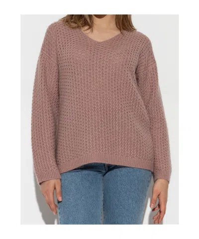 Fabiana Filippi V-neck Long-sleeved Sweater In Pink
