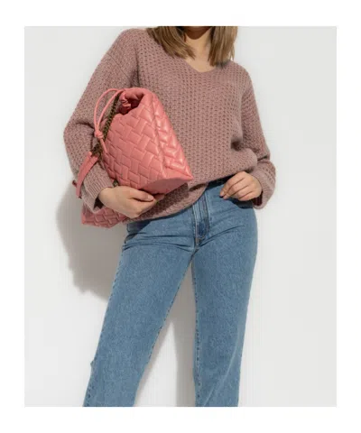 Fabiana Filippi V-neck Long-sleeved Sweater In Pink