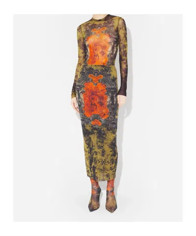 Jean Paul Gaultier Women Printed Tulle Dress In Multi