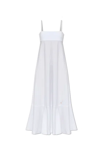 Moschino Embroidered-detail Maxi Dress In White