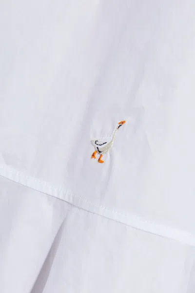 Moschino Embroidered-detail Maxi Dress In White