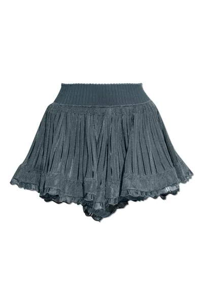 Alaïa Elastic Waist Shorts Skirt In Green
