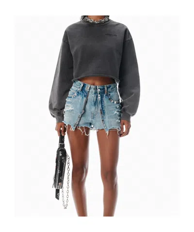 Alexander Wang Embroidered-logo Cropped Sweatshirt