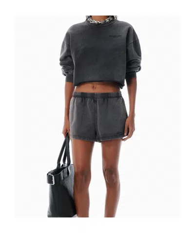 Alexander Wang Embroidered-logo Cropped Sweatshirt