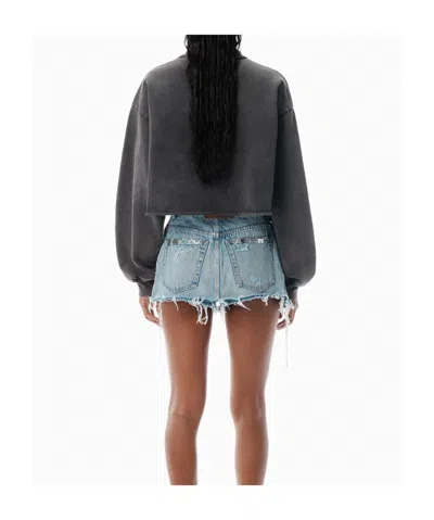 Alexander Wang Embroidered-logo Cropped Sweatshirt