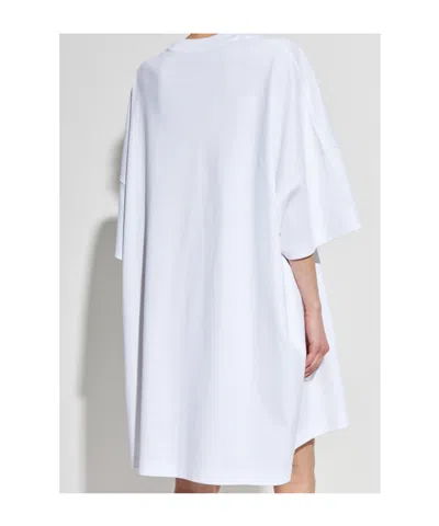Moschino Short Sleeve Dress In White